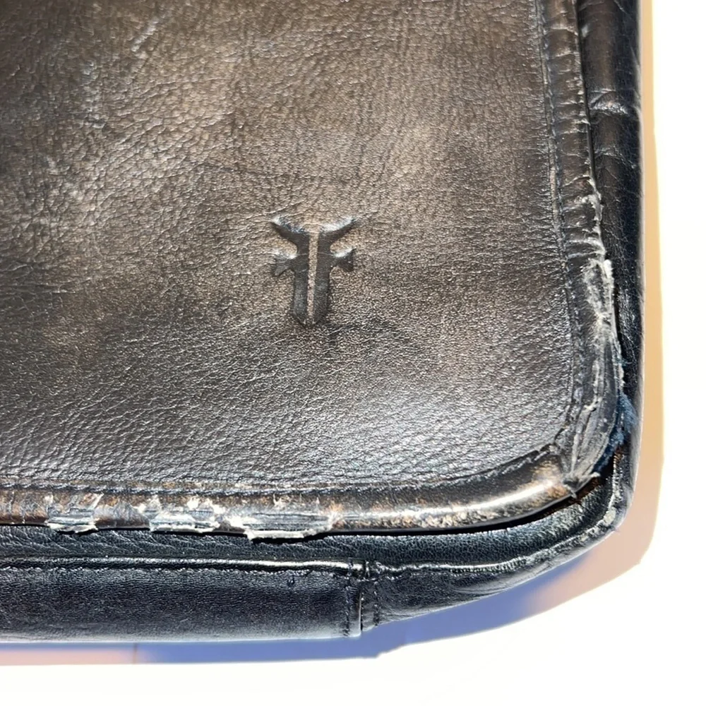 Frye Black Leather Messenger Crossbody Bag Vintage